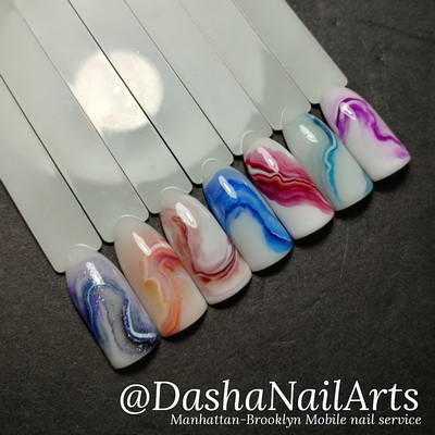 Marble and other Gemstone nail designs