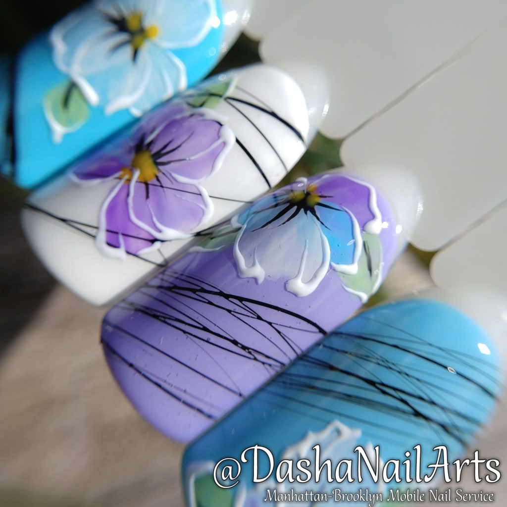 Pansy flower nails
