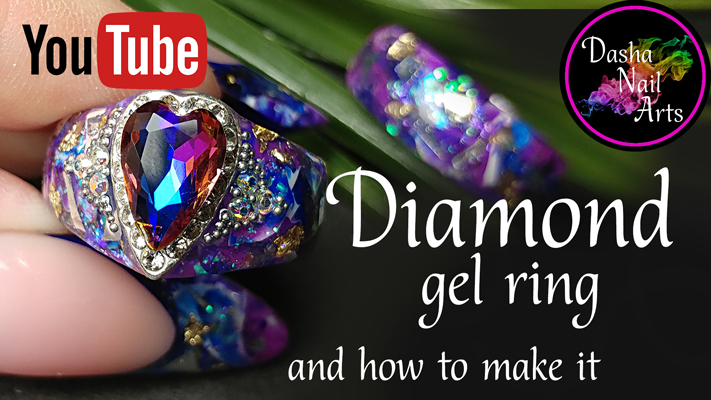 TUTORIAL how to make a gel ring with a huge diamond
