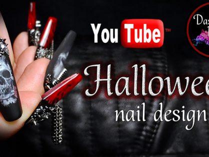 Halloween nail design - gloomy and brutal with skulls, spikes and chains💀 Arched Nails Correction